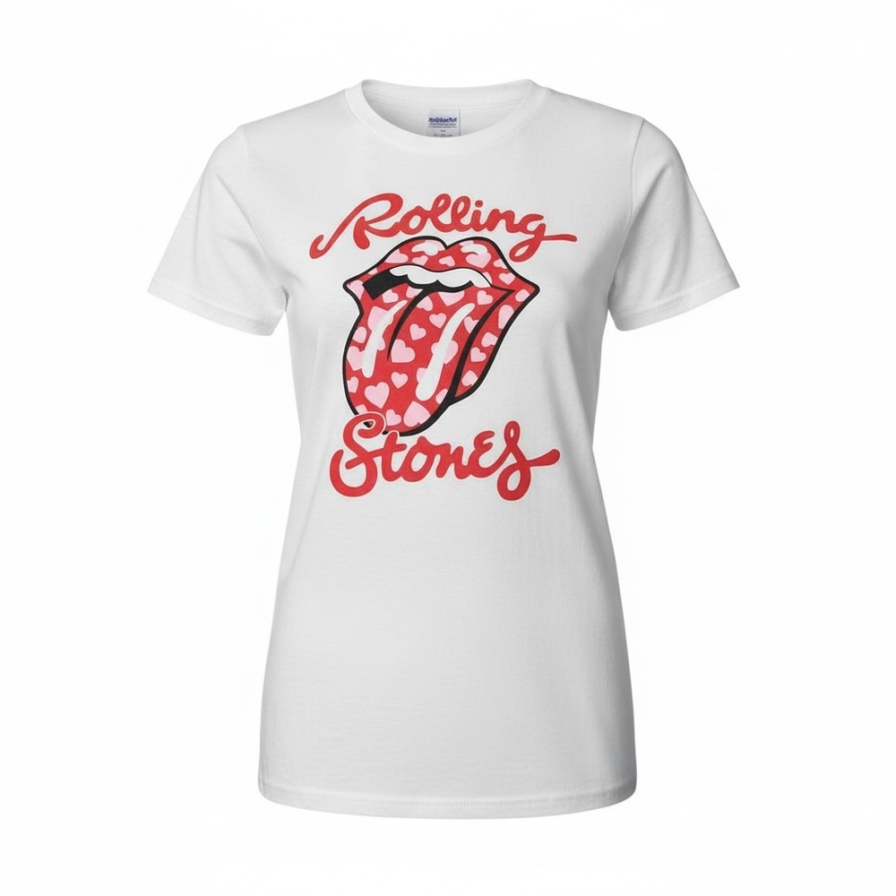 Rolling Stones White T-Shirt with Red Graphic